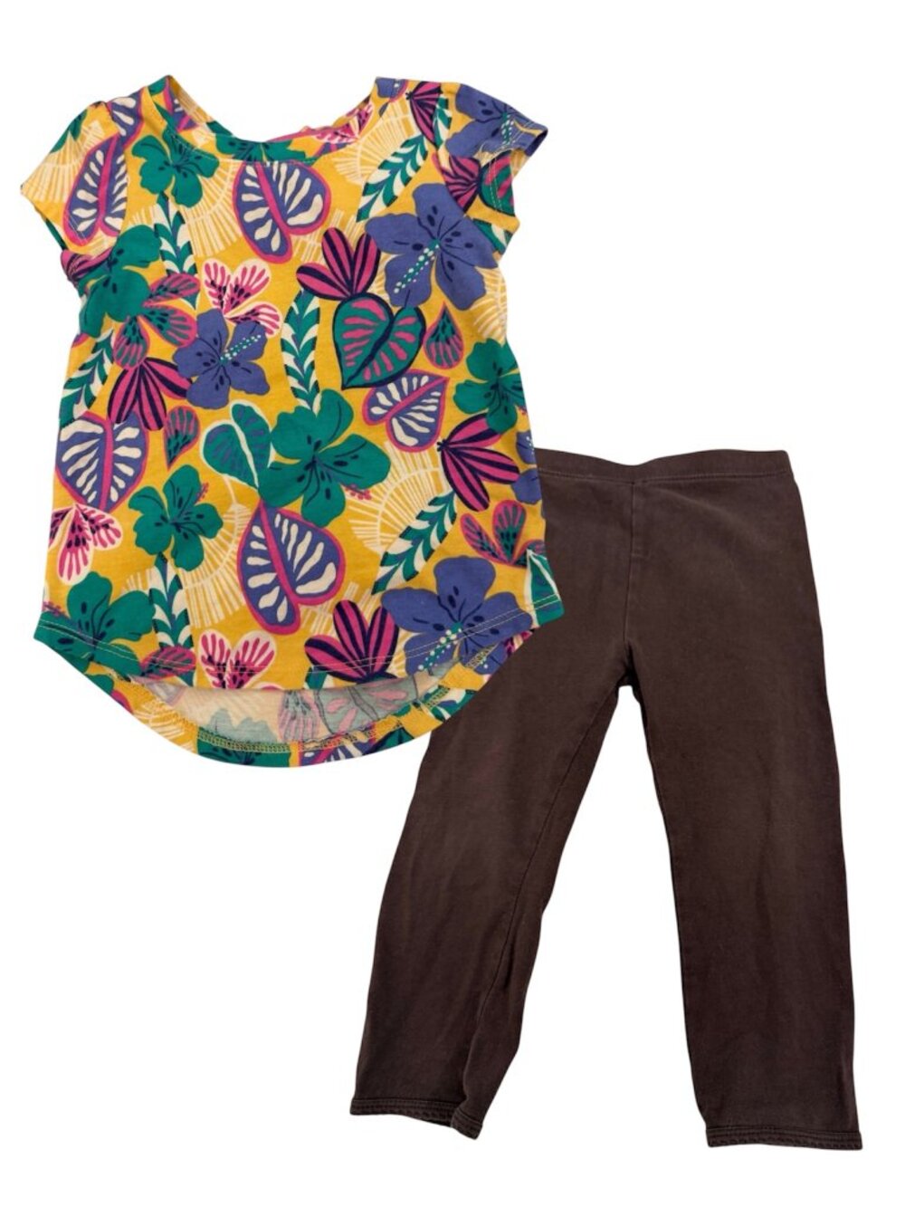 Bundle Girls Short Sleeve Shirt & Leggings 2T